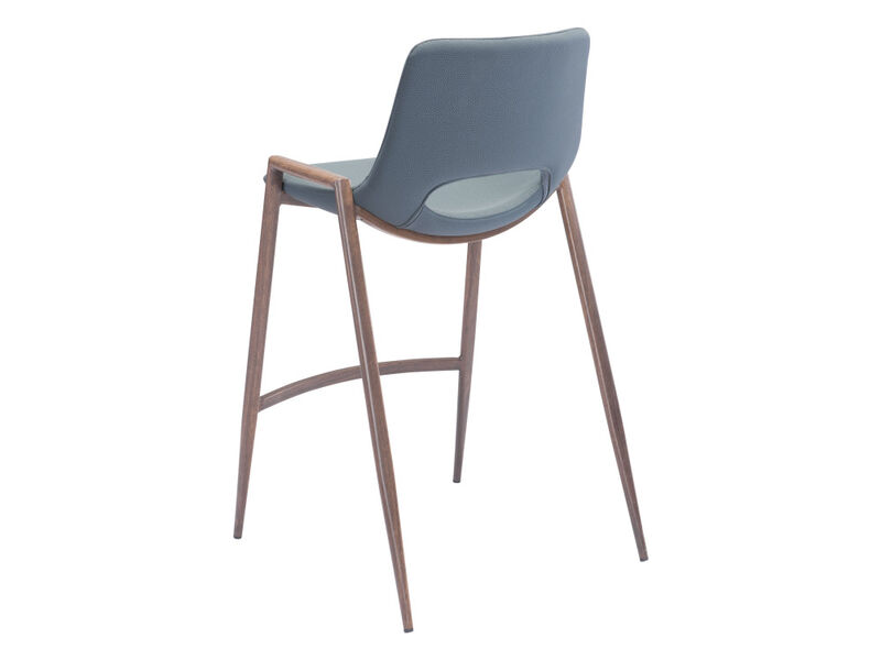 Desi Counter Stool (Set of 2) Azure Gray & Walnut