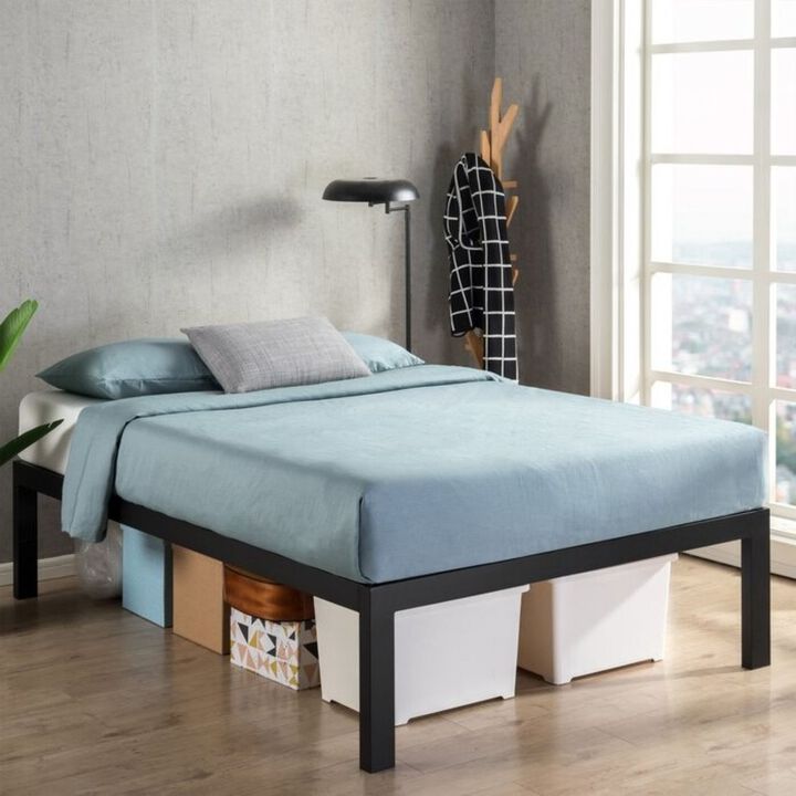 Hivvago Twin size 18 Inch Easy Assemble Metal Platform Bed Frame Wooden Slats