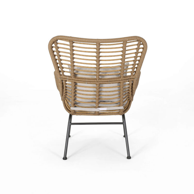 Merax Open Rattan Weave Finish Dining Chair Set of 2