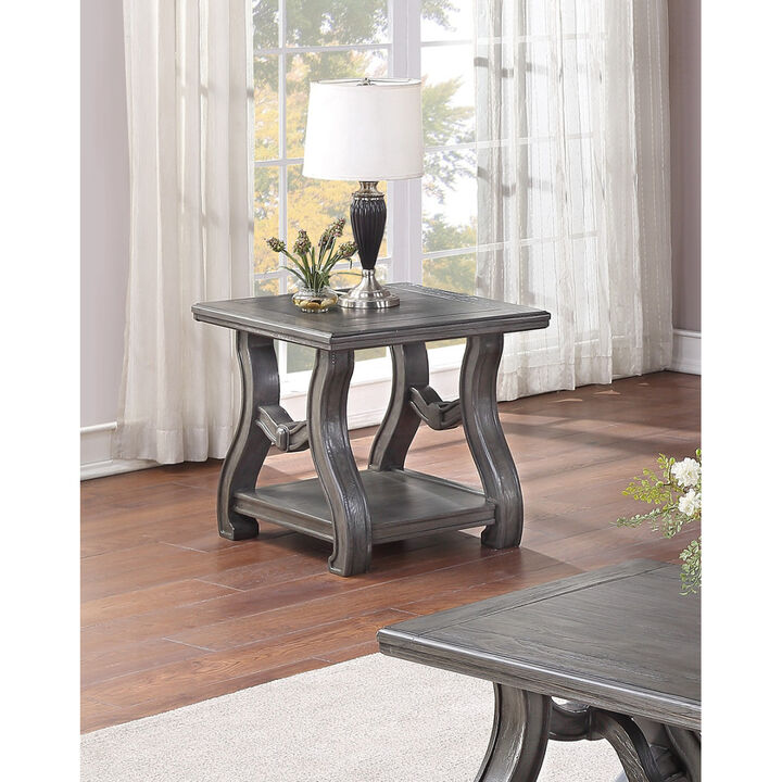 End Table With Open Shelf In Silver