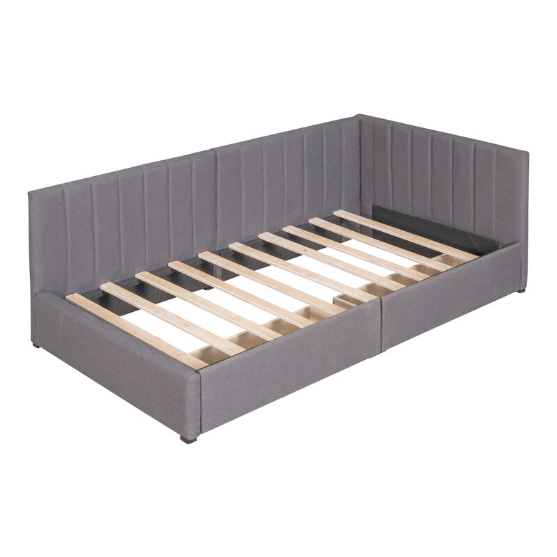 Upholstered Daybed with 2 Storage Drawers
