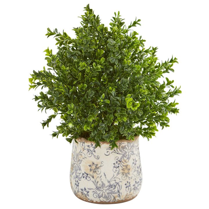 Nearly Natural 18-in Sweet Grass Plant in Floral Vase (Indoor/Outdoor)