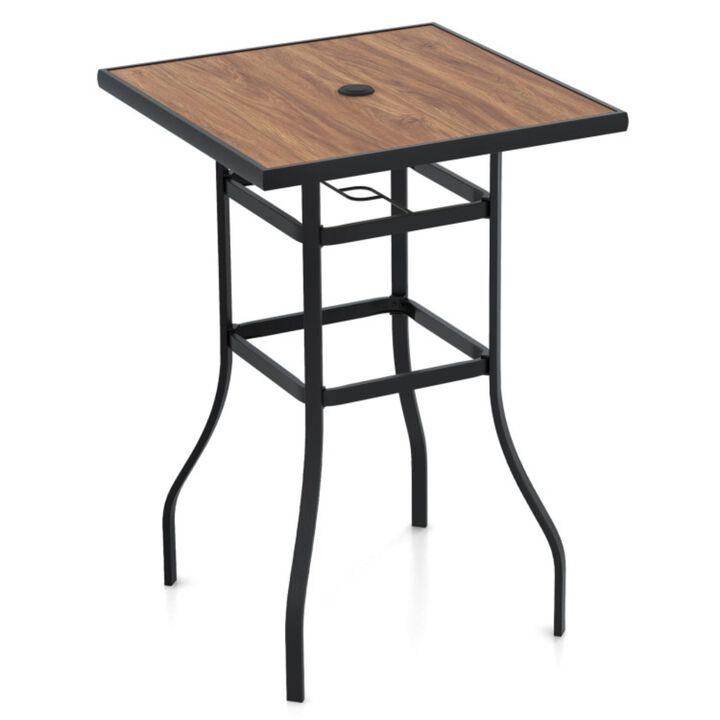 Hivvago 27.5 Inches Patio Bar Table for Garden Backyard Poolside