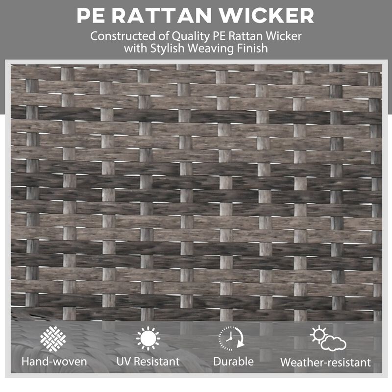 Mixed Grey Patio Rocker: Wicker Swing Chair with Soft Cushions