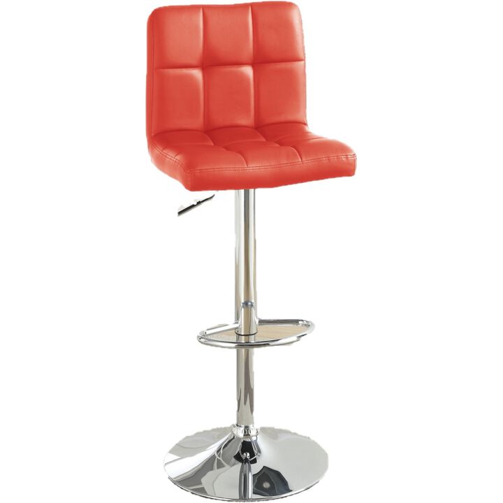 Modern Red Faux Leather Barstool Set - 2 Count