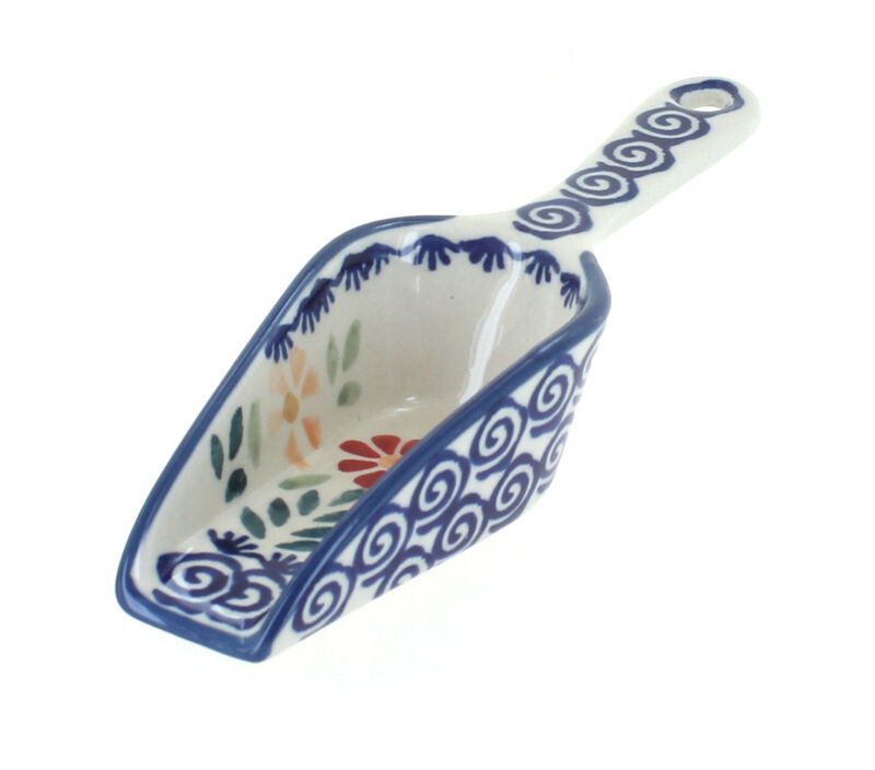 Blue Rose Polish Pottery Garden Bouquet Scoop