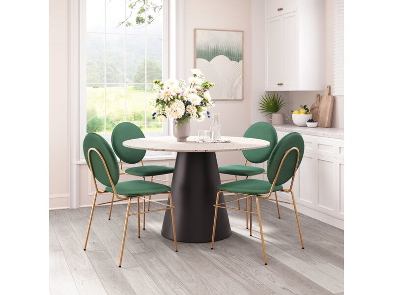 Odessa Dining Chair (Set of 2) Green & Gold