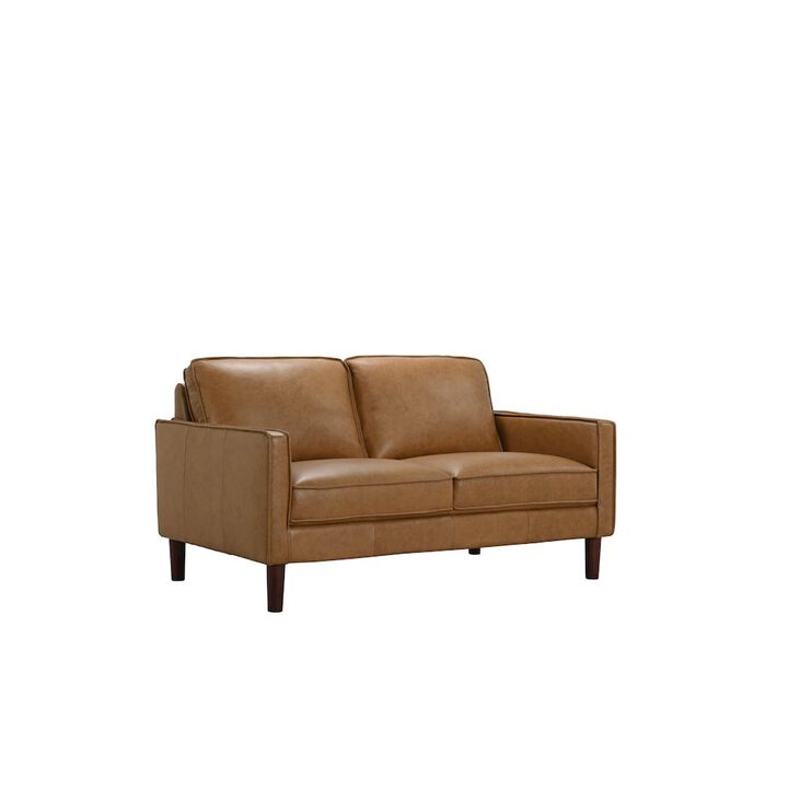 Porter Designs Soria Top-Grain Leather Loveseat, Brown