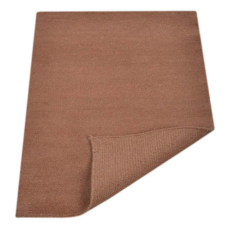 Rugsotic Carpets Hand Knotted Tibbati Wool 5'x8' Area Rug Solid Choco T00111