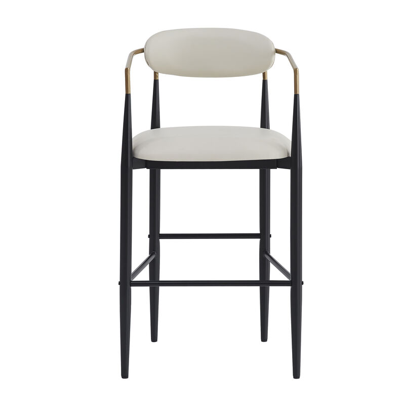 Merax Counter Height Upholstered Bar Stools with Metal Legs( 2 PCS)