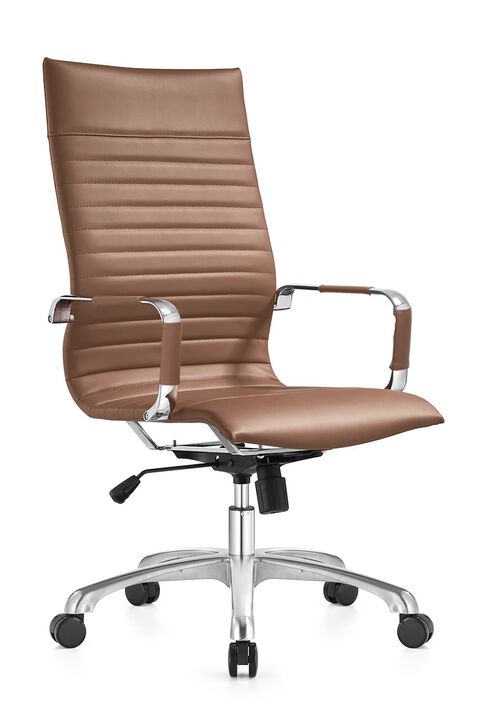 LeisureMod Harris Modern Adjustable Office Executive Swivel Chair High-Back Task Office Chair