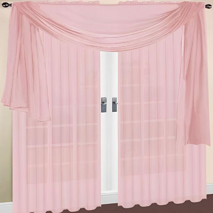 RT Designers Celine Sheer Rod Pocket Top Panel 60" x 90" Pink