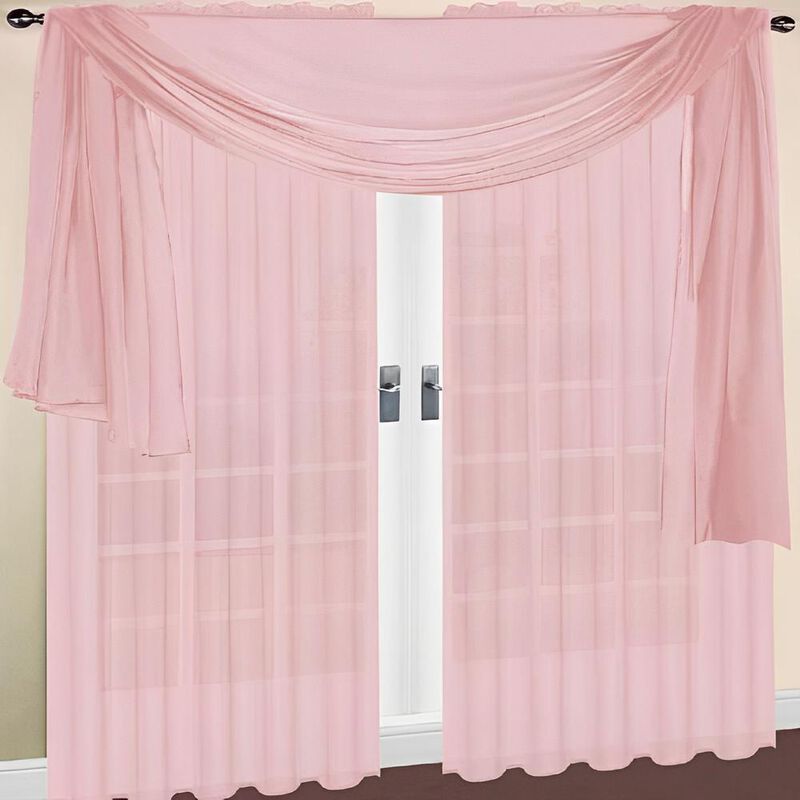 RT Designers Celine Sheer Rod Pocket Top Panel 60" x 90" Pink