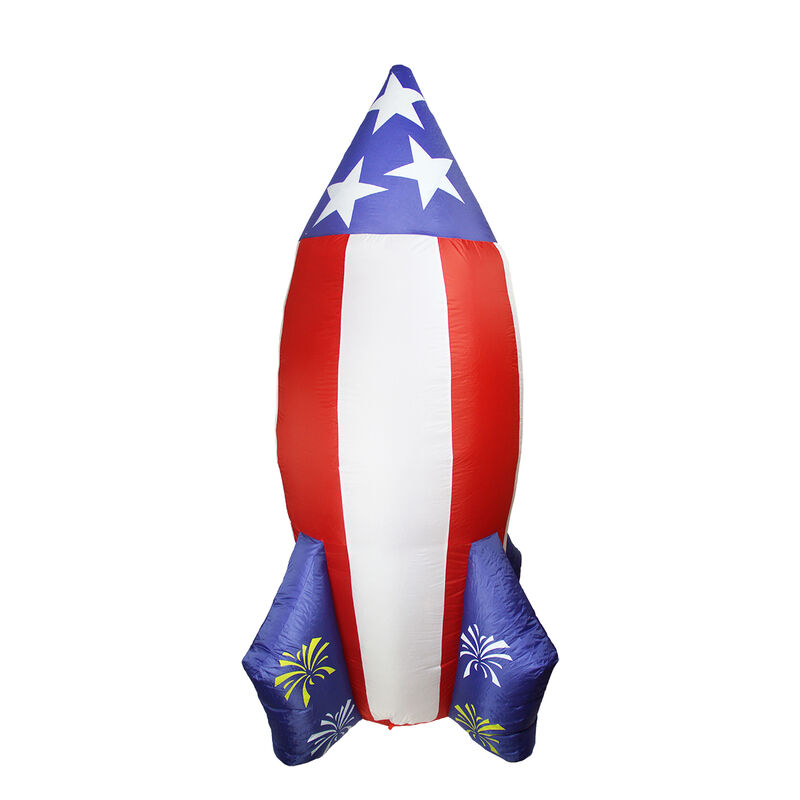 8' Inflatable LED Lighted 4th of July Americana Rocket Outdoor Yard Decoration