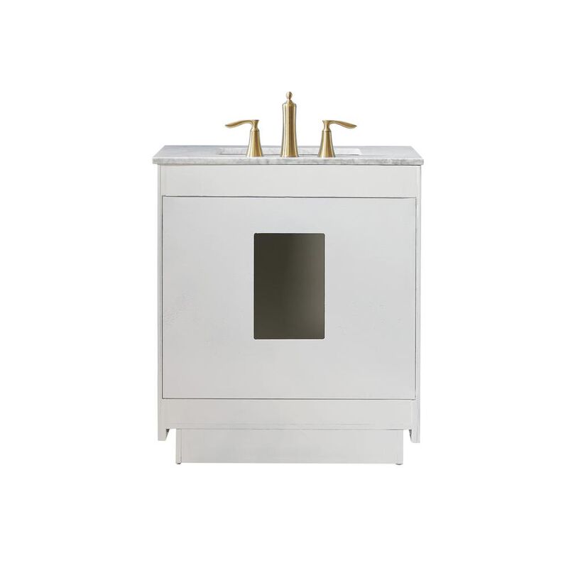 Altair 30 Single Bathroom Vanity Set in White without Mirror
