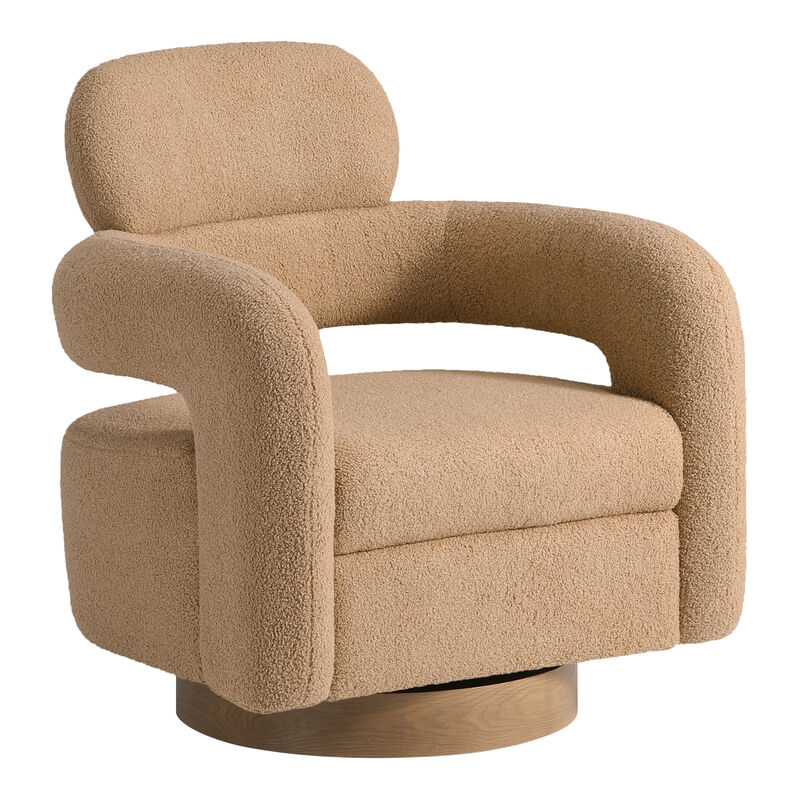 WestinTrends Mid-Century Modern Sherpa Swivel Barrel Accent Chair (Set of 2)