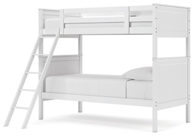 Nextonfort Twin Over Twin Bunk Bed in White