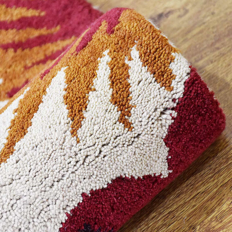 RUGSOTIC CARPETS HAND TUFTED WOOL ECO-FRIENDLY AREA RUGS  - 10'x13', Rectangle Shape, Cream, Floral Modern Design, High Pile Thick Handmade Anti Skid Area Rugs for Living Room, Bed Room (K00504)