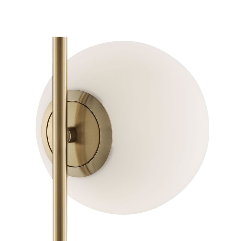 Anechdoche Table Lamp Gold and White Metal, Glass and Marble LED Light