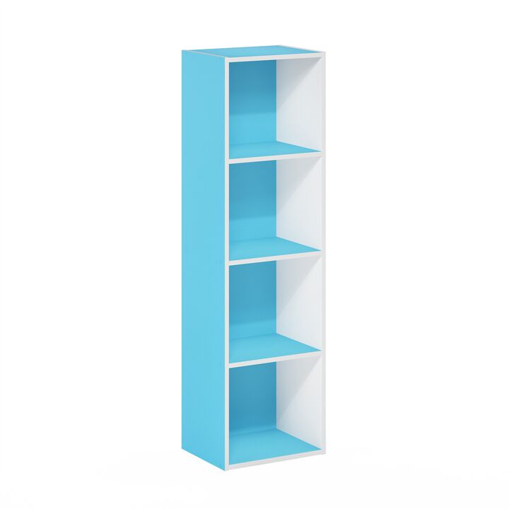 Furinno Luder Bookcase / Book / Storage, 4-Tier Cube,White