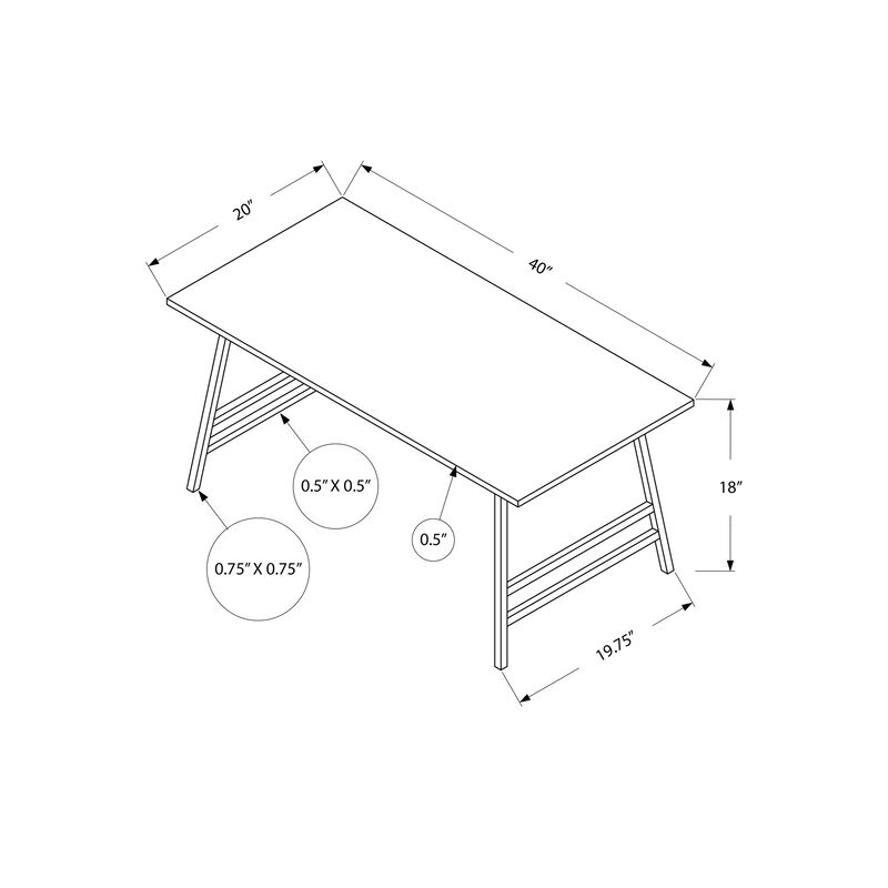 Monarch Specialties I 3792 Coffee Table, Accent, Cocktail, Rectangular, Living Room, 40"L, Metal, Laminate, Brown, Black, Contemporary, Modern
