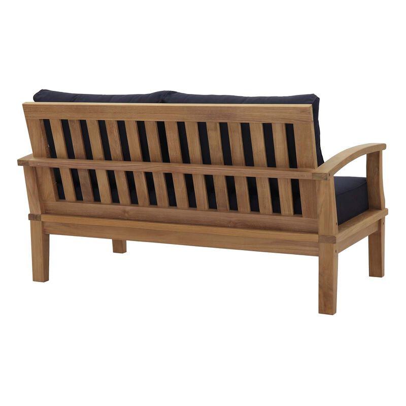 Modway - Marina Outdoor Patio Teak Loveseat Natural White