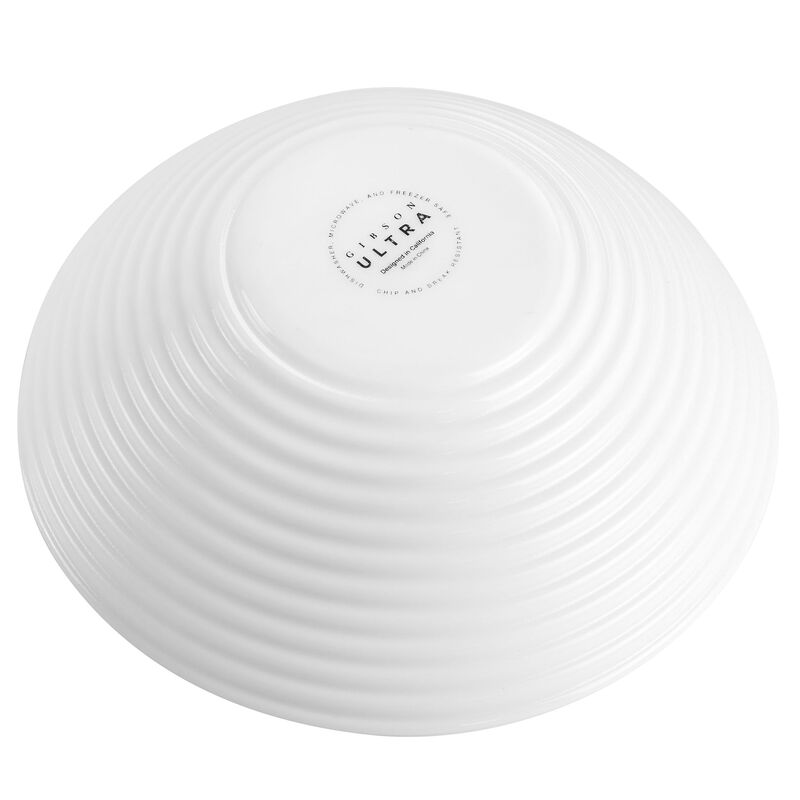 Gibson Ultra Patio 4 Piece Tempered Opal Glass Cereal Bowl Set in White
