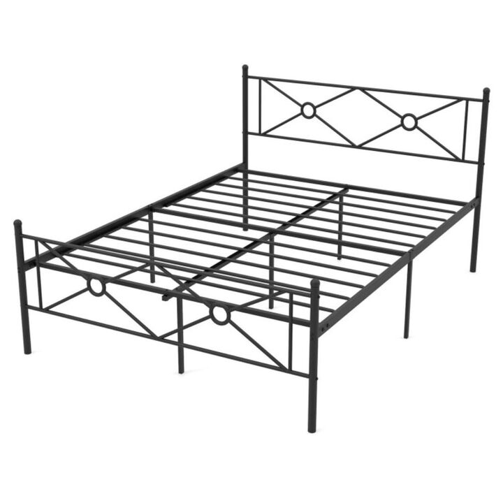 Hivvago Metal Platform Bed Frame with Headboard and Footboard