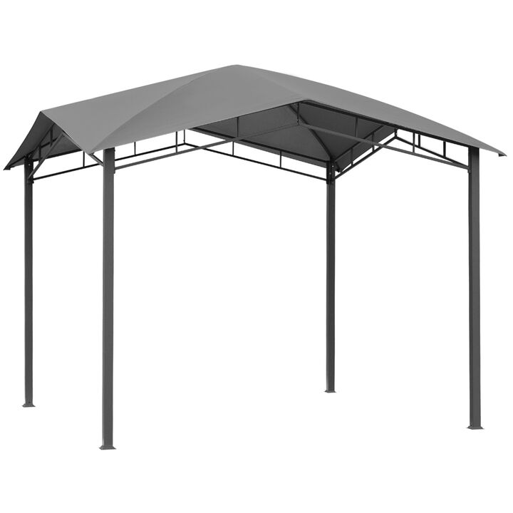 Grey Geometric Canopy: 10'x10' Soft Top Patio Gazebo with Unique Design