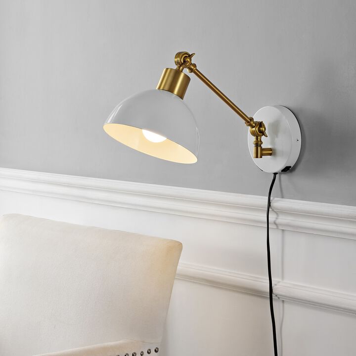 Lisa Swing Arm Modern Midcentury Iron USB Charging Port LED Sconce