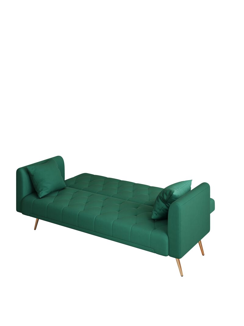 Merax Velvet Fabric Convertible Loveseat Sofa