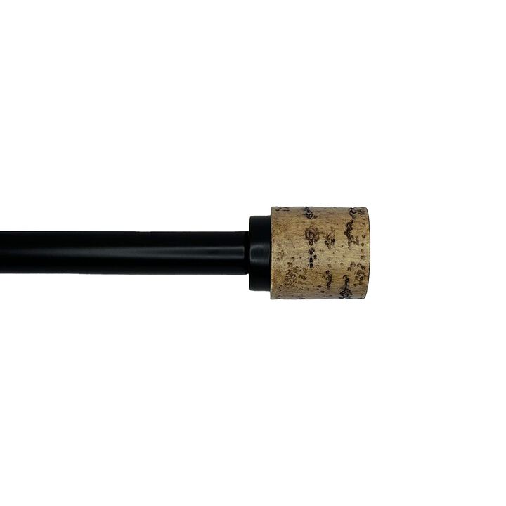 Esencial Cork Curtain Rod Set, Adjustable Length From 72" to 144"