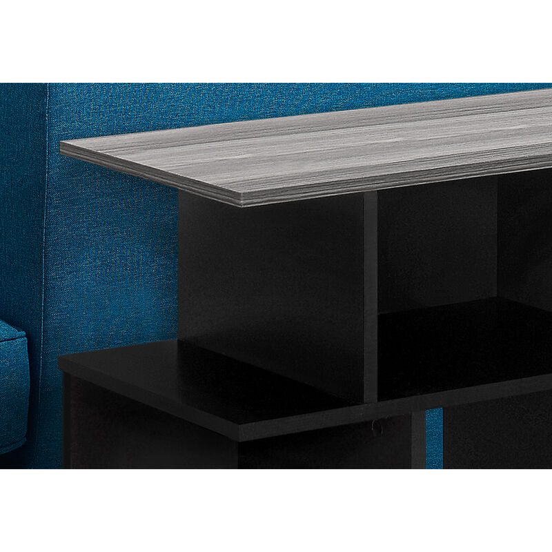 Monarch Specialties I 2477 Accent Table, Side, End, Nightstand, Lamp, Living Room, Bedroom, Laminate, Black, Grey, Contemporary, Modern