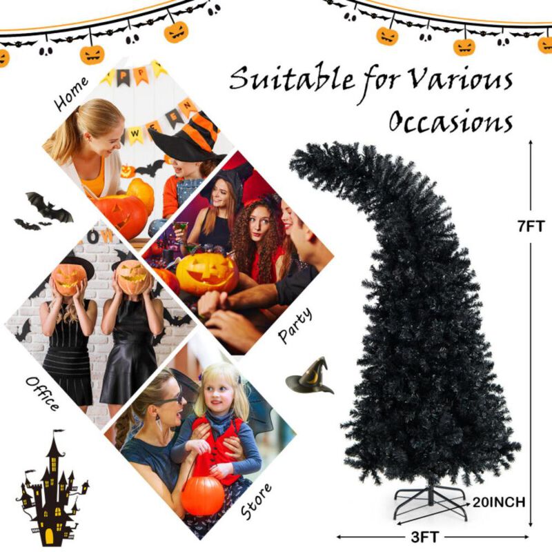 Hivvago 7 Feet Pre-Lit Halloween Tree 8 Flash Modes with 400 Lights