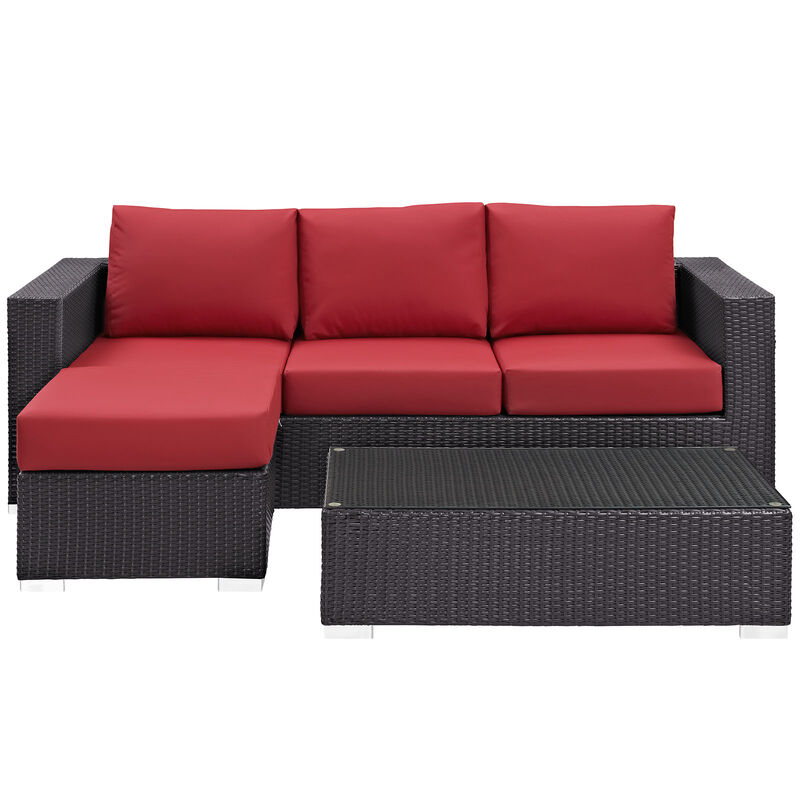 Modway - Convene 3 Piece Outdoor Patio Sofa Set