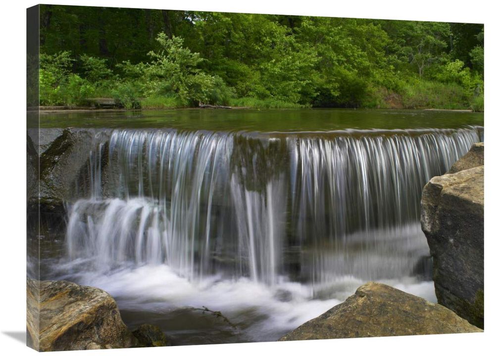Sand Creek cascades in Osage Hills State Park, Oklahoma-Canvas Art-32x24