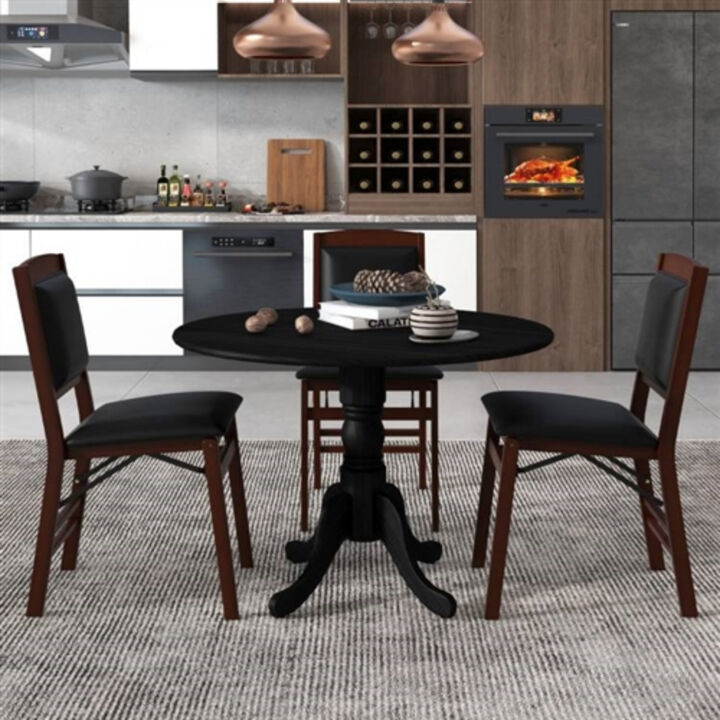 Handcrafted Solid Wood Round Table – Rustic Farmhouse Kitchen & Dining Table, Sturdy Design for Family Gatherings