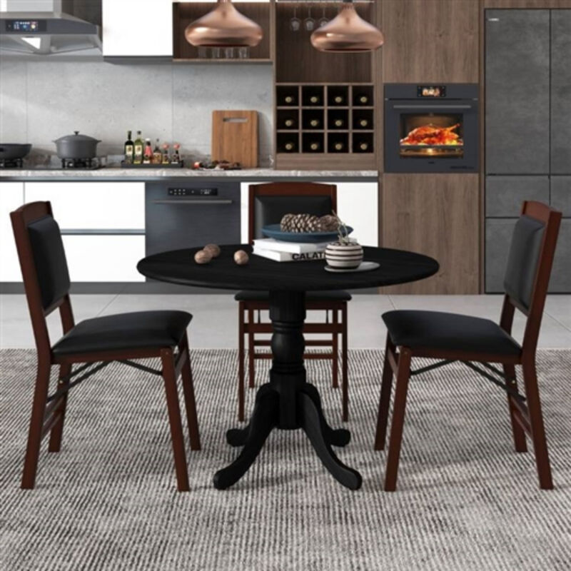 Handcrafted Solid Wood Round Table – Rustic Farmhouse Kitchen & Dining Table, Sturdy Design for Family Gatherings