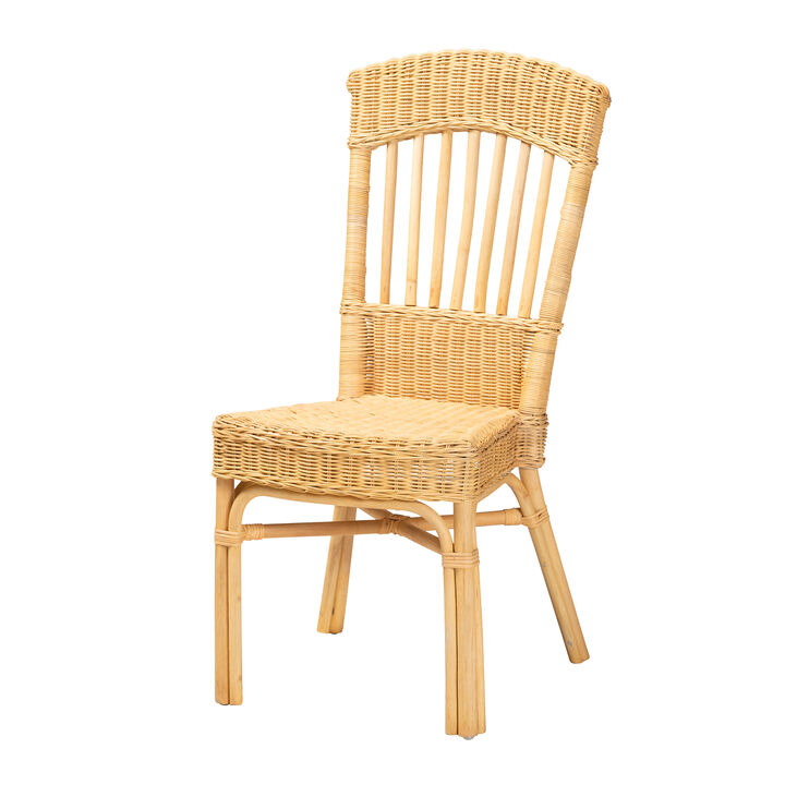 Bali & Pari Barito Modern Bohemian Natural Brown Rattan Dining Chair