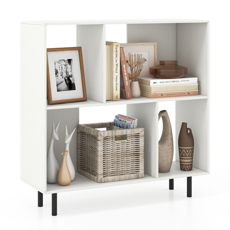 Open Shelf Bookcase with 4 Compartments