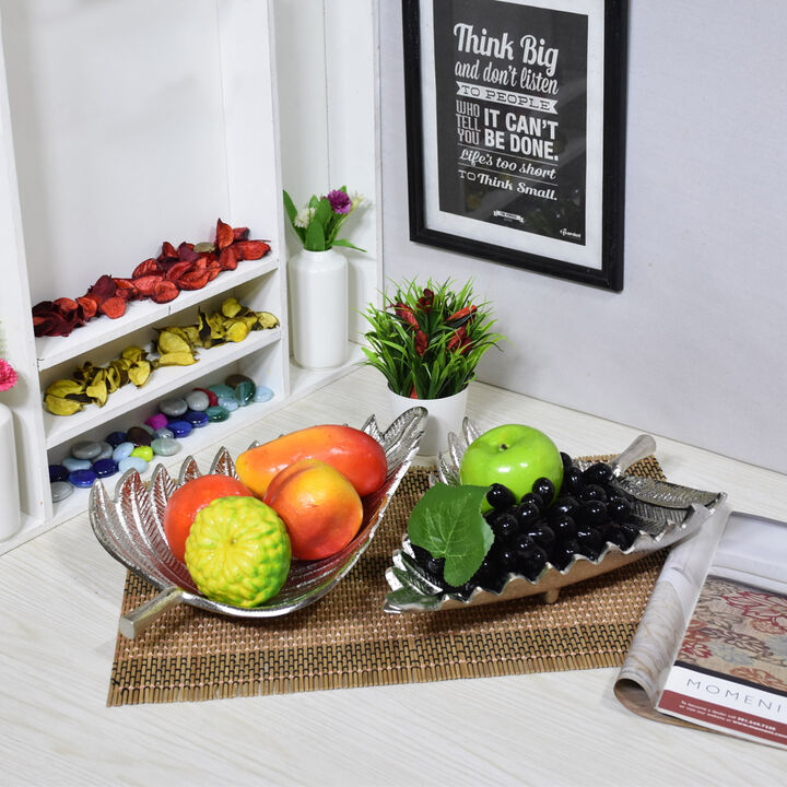 Handmade Decorative Bronze Color Coated 13.38 x 9.05 x 2.75  Inches Aluminium Tray 034AB BBH Home's