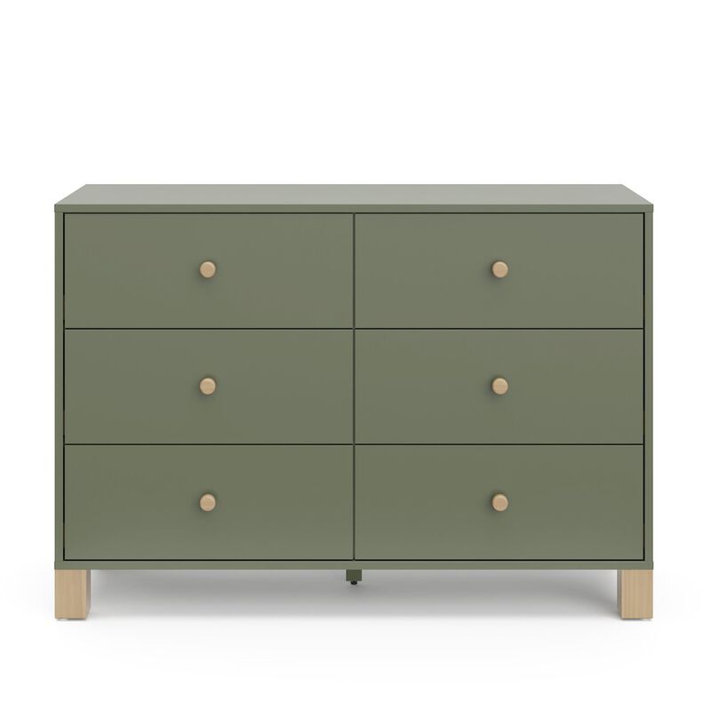 Storkcraft California 6-Drawer Double Dresser (Olive with Driftwood)