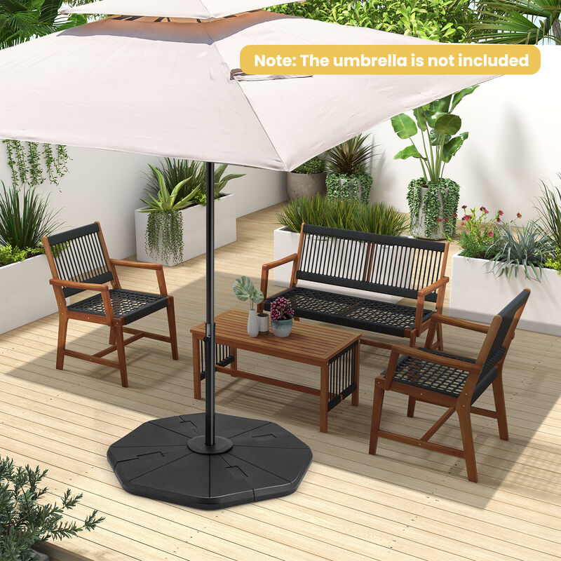 4-Piece Fillable Umbrella Base Stand for Garden, Yard, and Poolside Stability