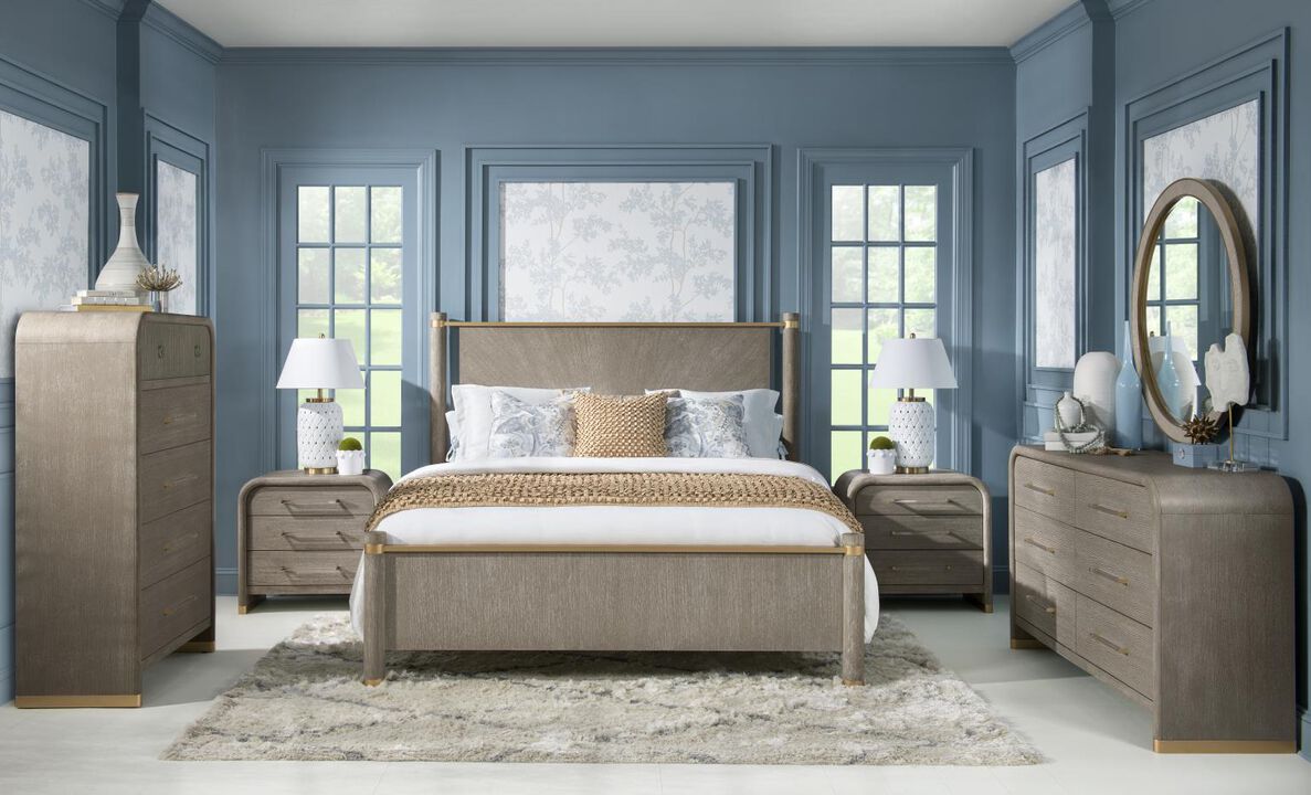 Miramar Queen Panel Bed w/ Wood Posts