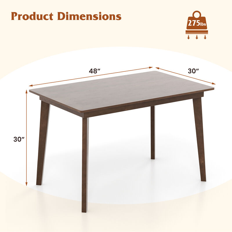 Wooden Dining Table with Rubber Wood Legs for 4 People, Ideal for Small Dining Spaces