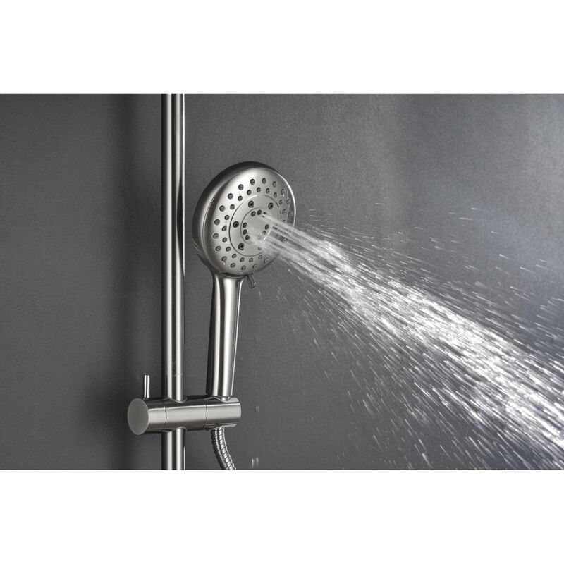 Matte Black Shower System: Rain Showerhead, Hand Shower, Slide Bar, Soap Dish