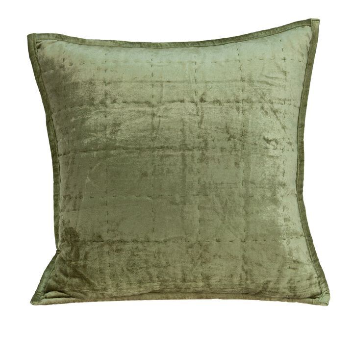20" Olive Handloom Quilted Throw Pillow