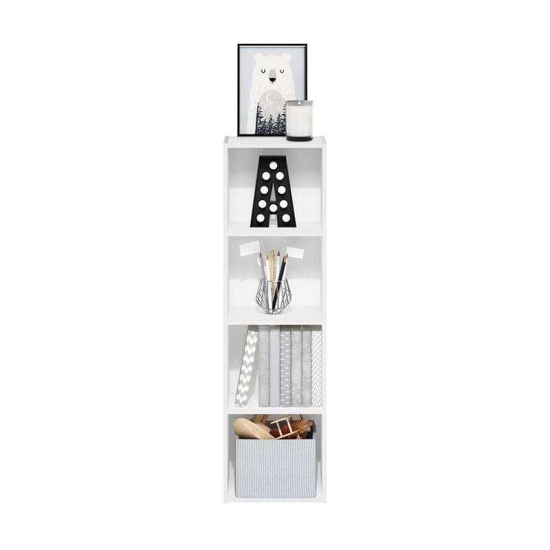 Furinno Pasir 5-Tier Open Shelf Bookcase, White