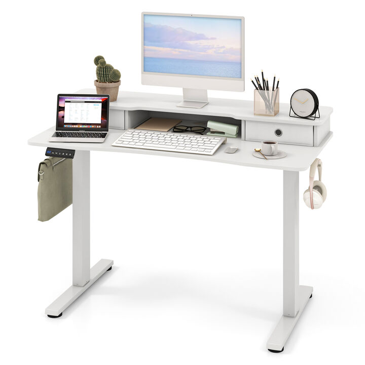 Adjustable Electric Standing Desk with Dual Drawers for Ergonomic Workspaces