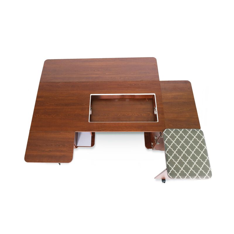Sydney Hydraulic XL Sewing Cabinet (Teak)